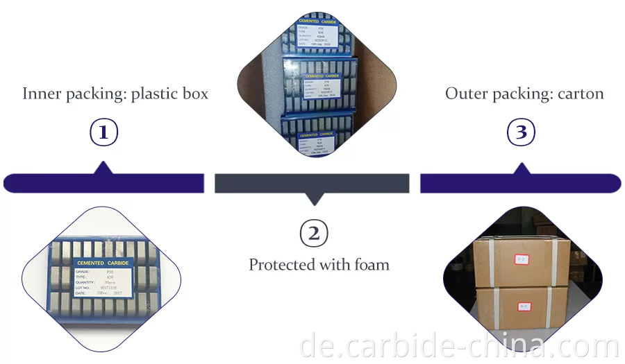 package of carbide brazed tips